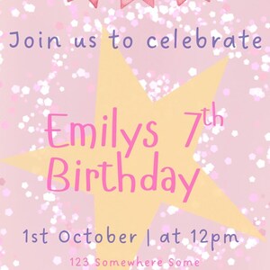 Girls Birthday Invitations in Pink