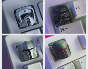 Tecla de soldado, teclas artesanales personalizadas, teclas de película para teclado mecánico, Cherry MX, cómics, regalo, teclas pintadas a mano