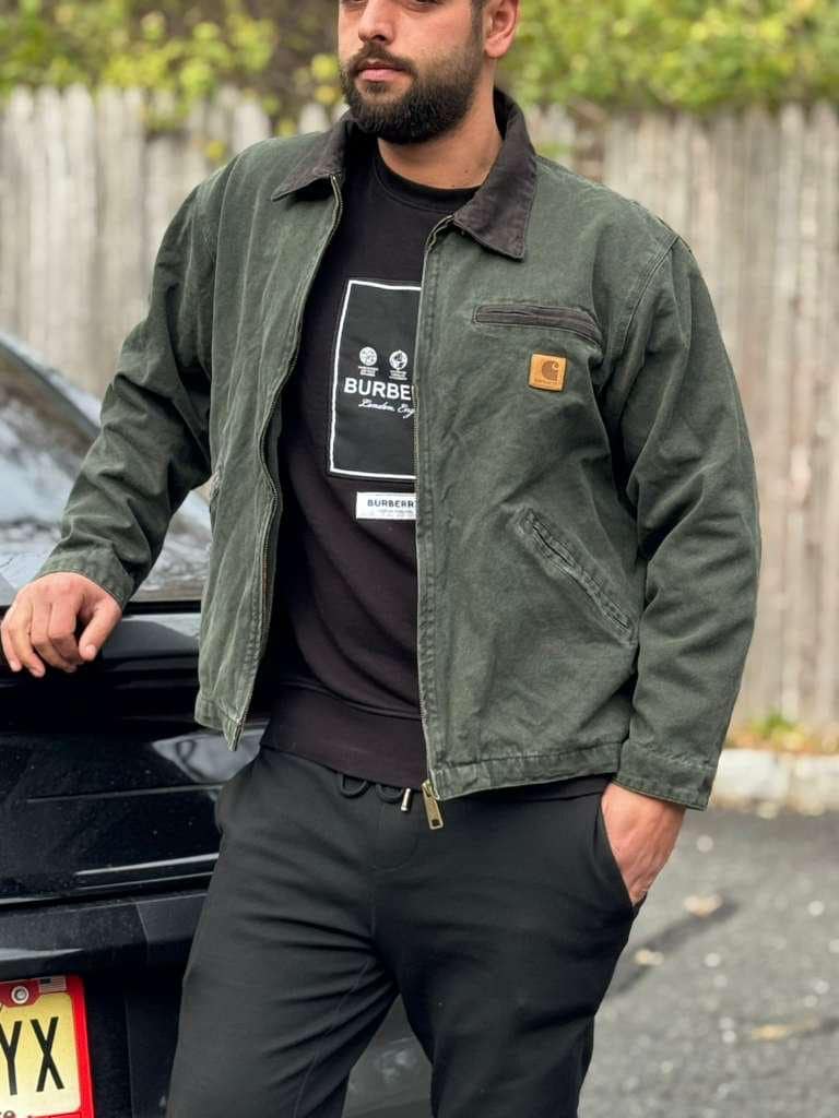 Reworked J97 Carhart Detroit Moss Green Jacket - Retro Streetwear