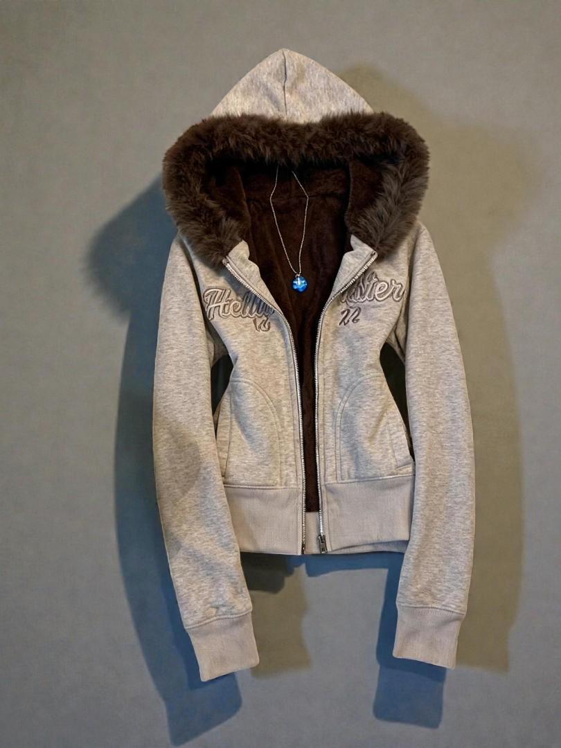 Y2k jacket with fur hoodie - Etsy 日本