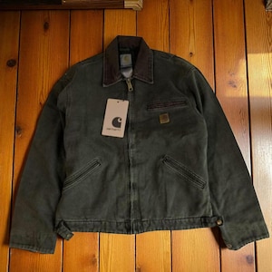 Retro Carhartt J97 Moss Green Detroit Work Jacket Vintage