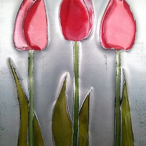 Upcycled Soda Pop Can Recycled Tulips Art image 2