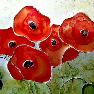 Upcycled Soda Pop Can Poppies Wall Art image 2