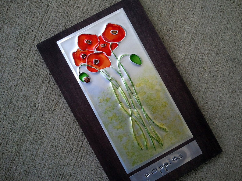 Upcycled Soda Pop Can Poppies Wall Art image 1