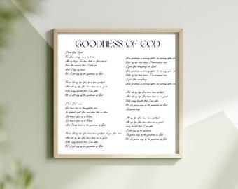 Goodness of God Lyrics Printable, Digital Download, Wall Decor, I Have Seen The Goodness of God