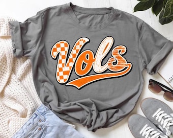 Vintage Vols PNG | Tennessee Orange Checkered Game Day Design (Digitaler Download)