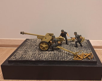 Diorama schaal 1/35 – Tamiya PAK-40 antitankkanon met bemanning