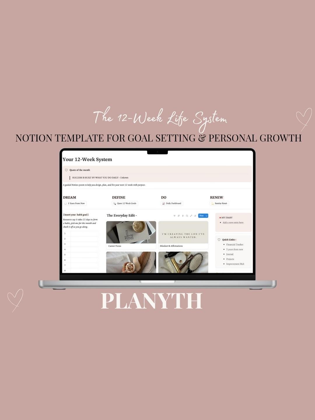 Life System Setting Life System | Notion Template for Goal Setting, Personal Growth ...