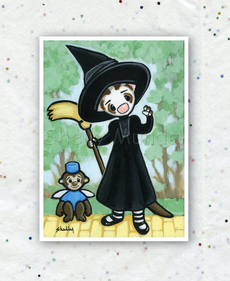Wizard of Oz Witch Ferret Art Print by Shelly Mundel image 2