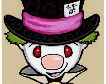 The Mad Hatter - Ferret Art Print from Original Painting - by Shelly Mundel