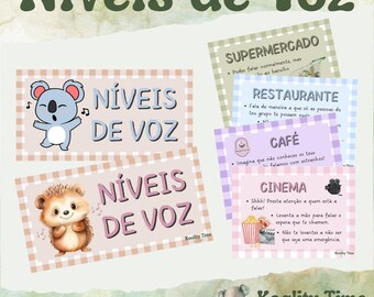 Níveis de Voz para Sala de Aula / Gestão da Sala de Aula e Comportamento / Cartazes Visuais para Gestão de Ruído / Recurso Pronto a Imprimir