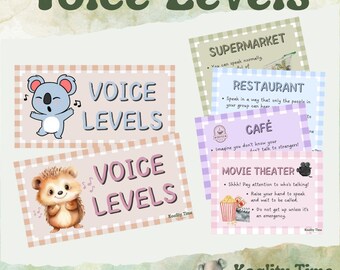 Niveles de voz para el aula / Gestión del aula y del comportamiento / Pósteres visuales para la gestión del ruido para estudiantes / Recurso listo para imprimir