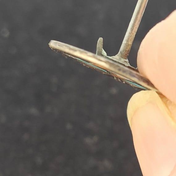 Handmade Zuni Inlay Thunderbird Silver Pin - image 7