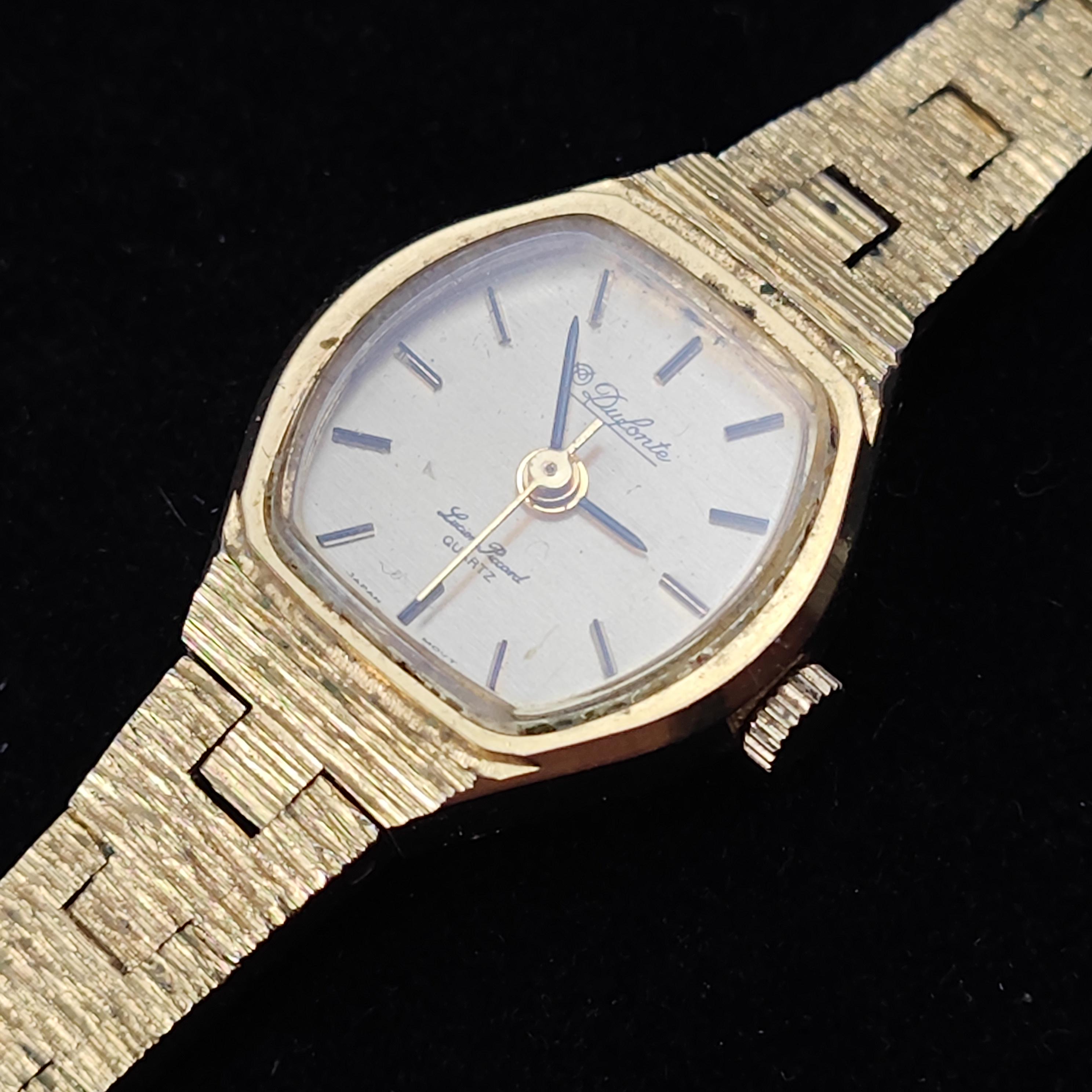 LUCIEN PICCARD LADIES FINE WRISTWATCH In Original Box‎ Gold Tone Vintage Japan Lucien Piccard Dufonte Watch Women 14mm Champagne Dial Gold  main image 2