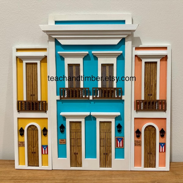 Puertoricansk fasadväggkonstpaket: Heminredning inspirerad av Old San Juan