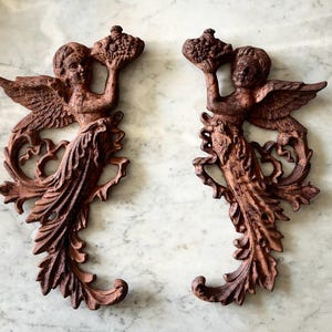 Antique Cast Iron Angels Wall Decor