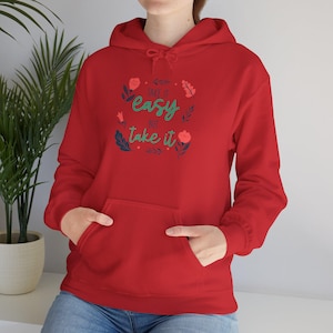 Floral Hooded Sweatshirt: Comfortable Cotton-Blend Hoodie for Relaxed Days