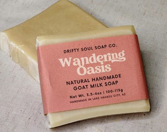 Wandering Oasis – Handmade Goat Milk Soap with Indigo Clay & Essential Oils