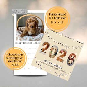 Personalized 2026 Pet Photo Calendar: Custom Dog or Cat Lover Gift