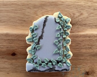 Koekjesvorm voor grafsteen: 3D-geprinte fondant en kleivorm