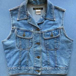 90s Medium Wash Denim Vest