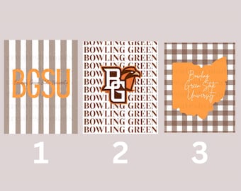 Impresiones digitales de la Universidad Estatal de Bowling Green, decoración de pared, residencia estudiantil, BGSU