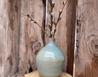 Pottery Handmade Blue bud vase Mothers Day, Grad Gift