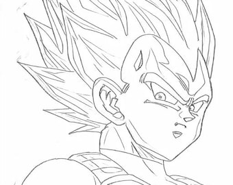 Disegno di Vegeta, illustrazione anime