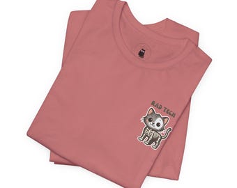 Camiseta unisex de manga corta con diseño de gato de rayos X