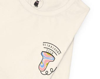 Ultasound Tech Retro T-shirt, uniseks jersey met korte mouwen