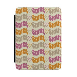 Funda para Kindle con estampado retro de estilo erótico / Funda con corazones y escritura retro