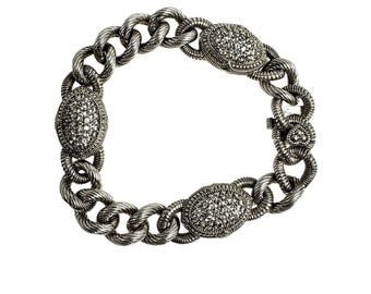 Pulsera de eslabones pavé de zafiros blancos de Judith Ripka