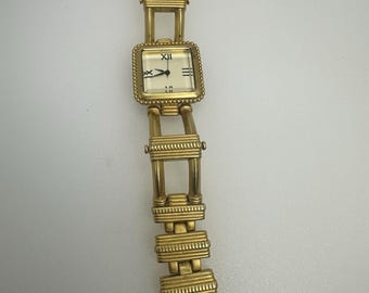 Reloj de señora MMA Metropolitan Museum Art con pulsera de cuentas doradas de estilo etrusco
