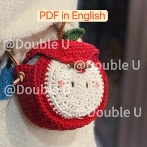 Crochet Apple Bag Pattern PDF | Cute Fruit Purse DIY | Kawaii Amigurumi Bag Tutorial | Handmade Gift for Her