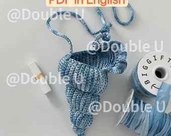 Patron de sac en coquillage au crochet PDF | Tutoriel mignon de sac à main de coquillage | Sac d'été côtier | Cadeau kawaii au crochet