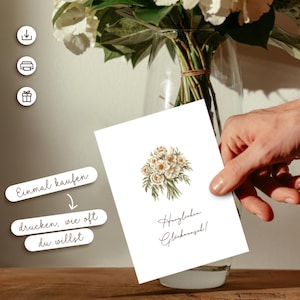 Card &quot;Congratulations&quot; Gift Card Card Bouquet Table Card Postcard Birthday Greeting Card Card-Greeting Card Gift-Decoration