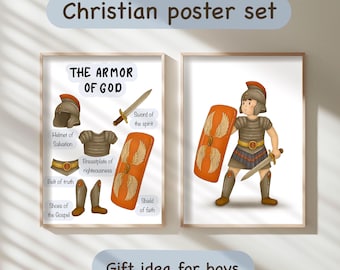 Armor of God christian children poster digital download Ephesians 6 Bible print Jesus Art Bible Poster, Armor of God, Bible Verse Print