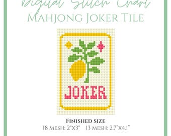 Joker Mahjong Tile - Digital Stitch Chart for Needlepoint