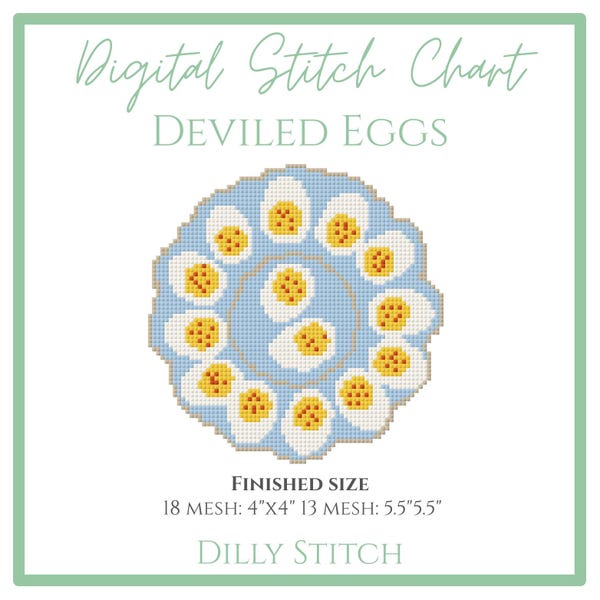 Deviled Eggs- Digital Stitch Chart for Needlepoint