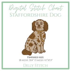 Staffordshire Dog - Digital Stitch Chart for Needlepoint