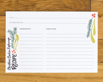 Weihnachtsplätzchenbörse Rezeptkarten - Sofortiger PDF Download
