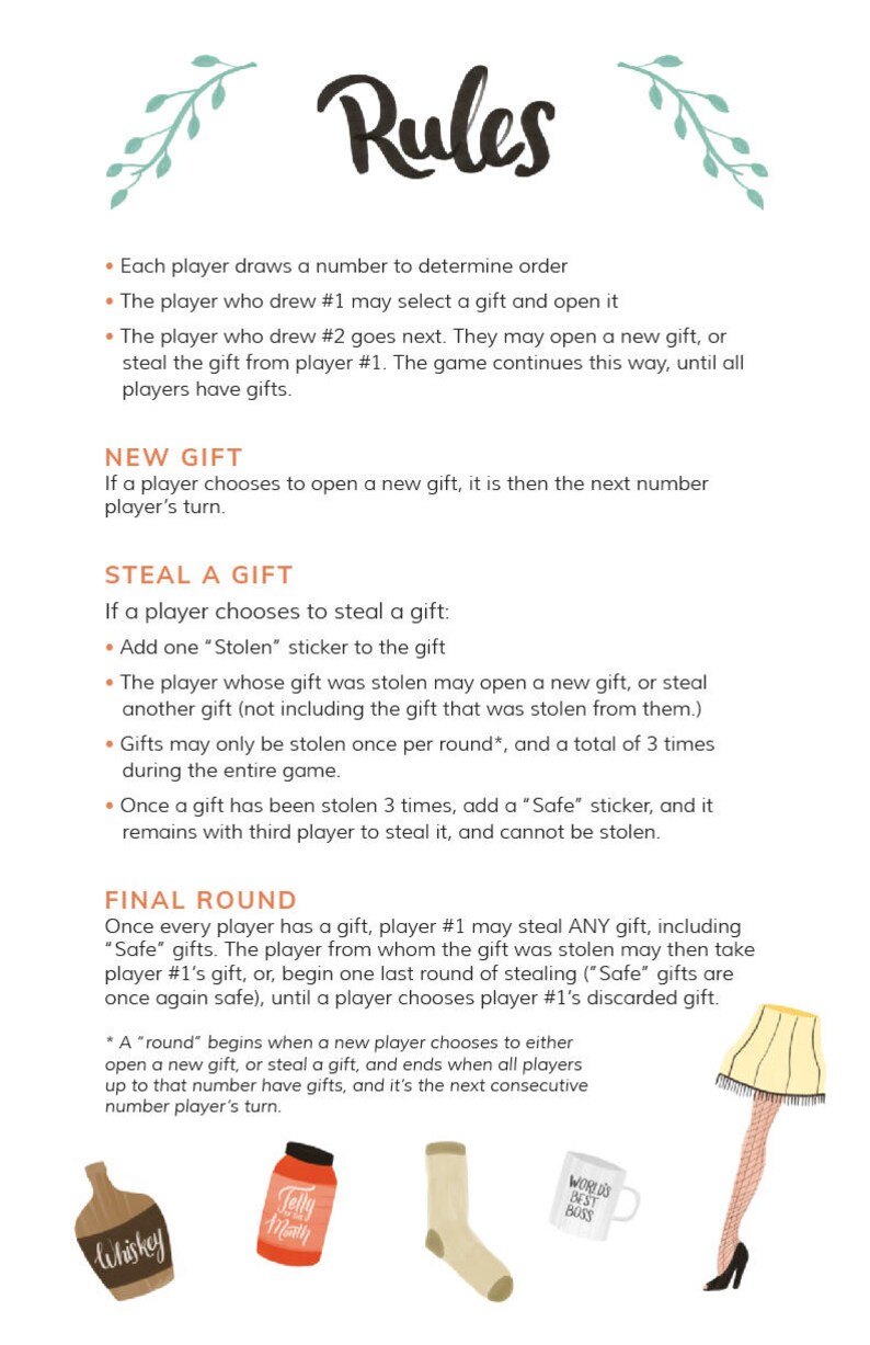 Yankee Swap Rules Printable Printable Word Searches