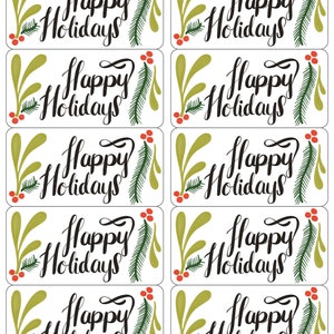 Merry Christmas and Happy Holidays Gift Labels Instant PDF Download image 7