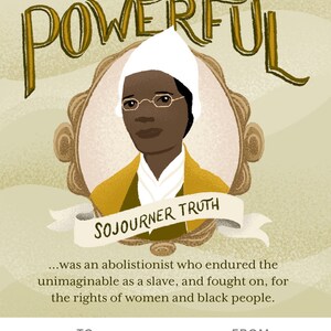 Feminist Icon Cards for Valentines, Galentines, and International Womens Day - Printable Instant Download - with Encouraging Affirmations image 8