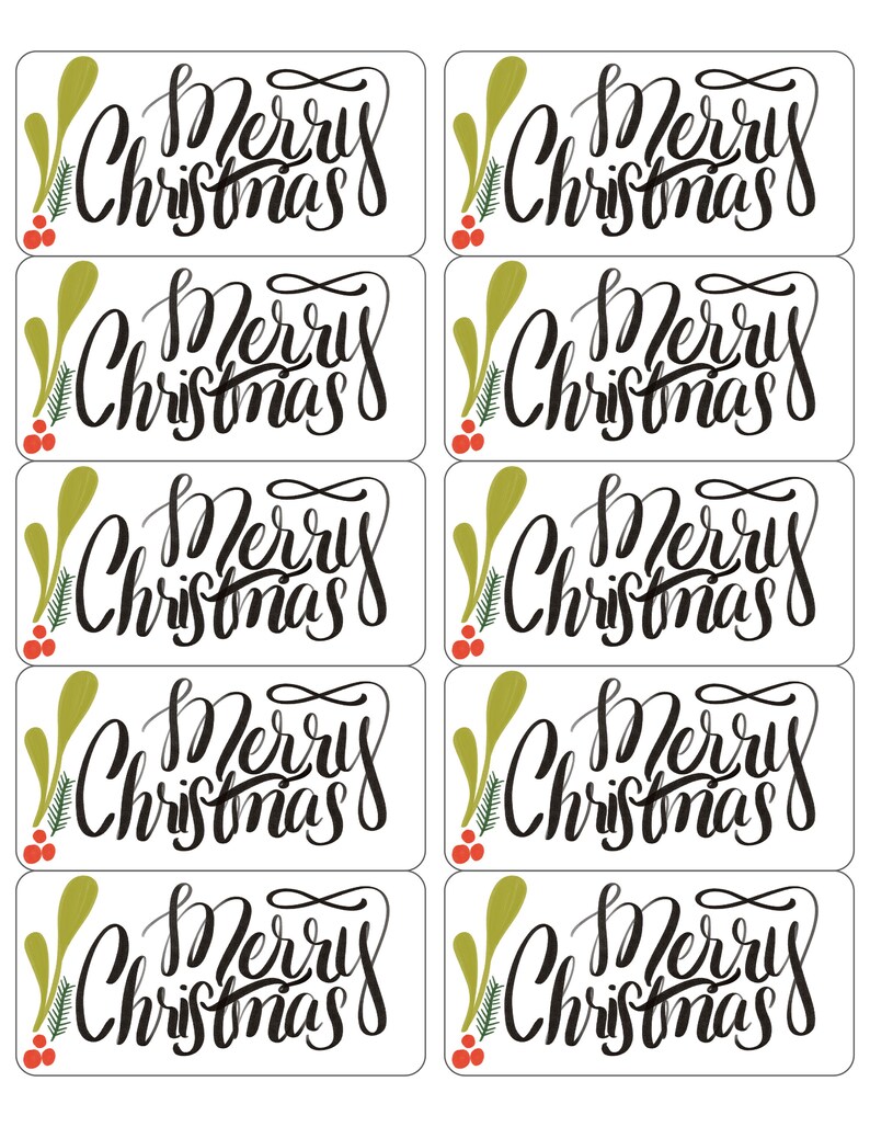 Merry Christmas and Happy Holidays Gift Labels Instant PDF Download image 6
