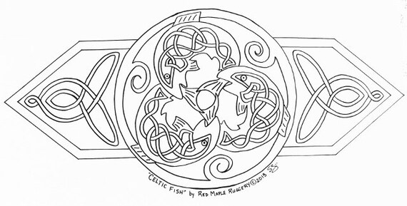 Celtic Fish Rug Hooking or Punch Needle Pattern