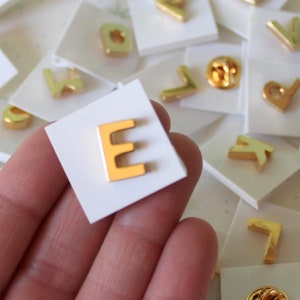 Vintage Golden Glam Letter E Brooch.retro. 1970s. 1980s. classic. costume jewelry. vintage brooch. twiggy. mod. fancy. college. gift for her