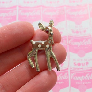 1980s Deer Brooch: Kitsch Polka Dot Novelty Pin