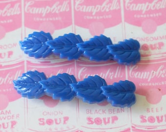 Pasadores para el pelo vintage de hojas azules - NOS de los años 80 - Lote de 2