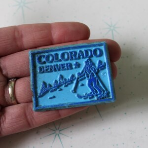 Vintage Denver Colorado Magnet: Retro Ski Souvenir